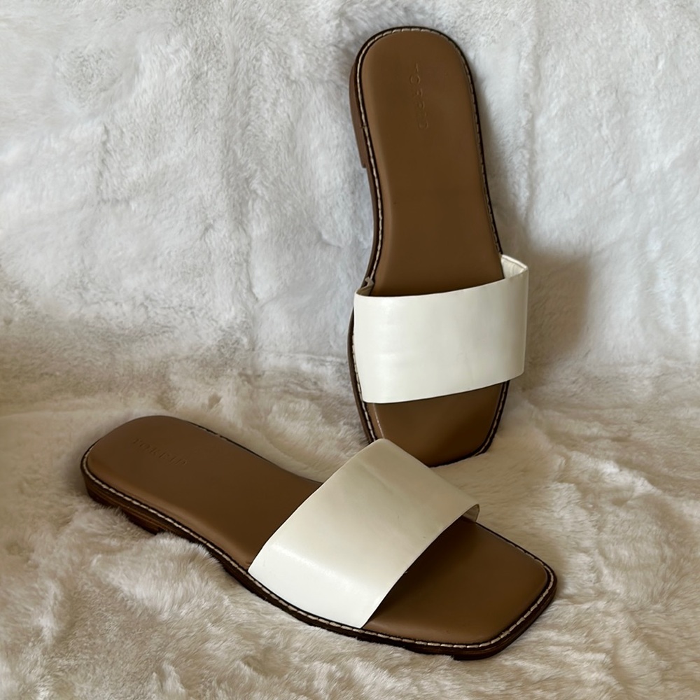 Torrid Elegant White Slide Sandals